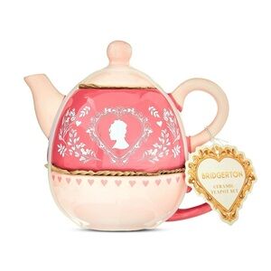 Bridgerton Light Pink Teapot and Teacup Set - Netflix - NWT